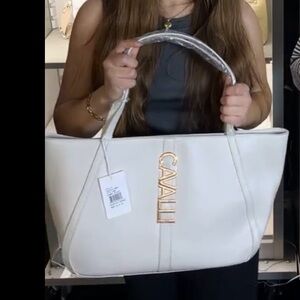 Cavalli Class by Roberto Cavalli Sandra Shopper White shoulder bag, tote bag